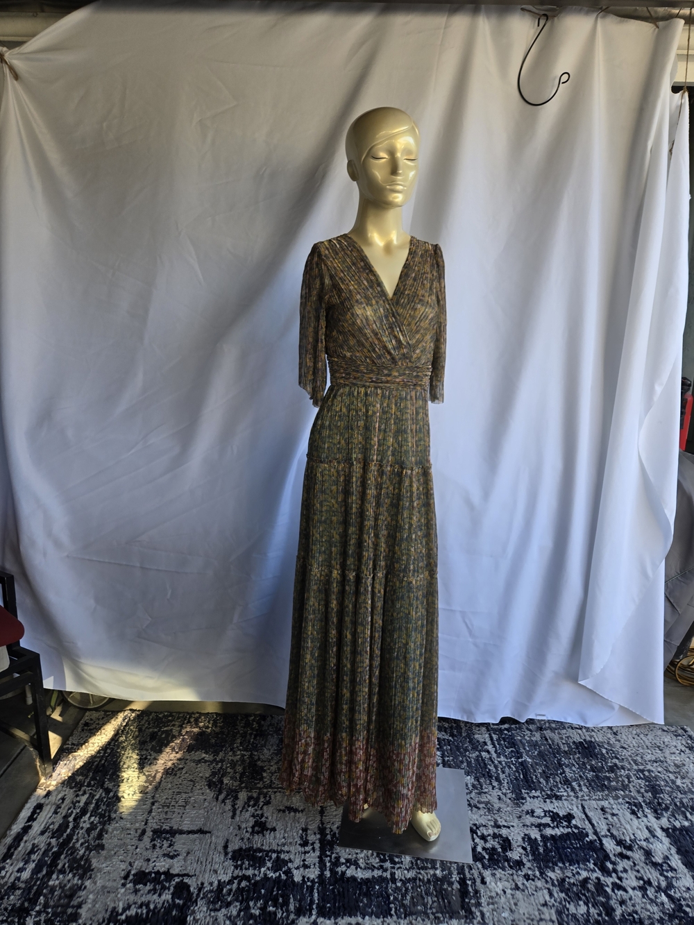 ba&sh Multicolor Floral V-Neck Maxi Dress